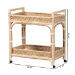 bali & pari Carole Natural Rattan Kitchen Cart - 2-Tier Handwoven Wicker Storage Trolley with Raised Borders for Kitchen or Lounge - Carole-Natural Rattan-Cart