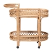 bali & pari Raul Natural Rattan Kitchen Cart - 2-Tier Handwoven Wicker Storage Trolley with Handle for Kitchen or Lounge - Raul-Natural Rattan-Cart