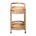bali & pari Raul Natural Rattan Kitchen Cart - 2-Tier Handwoven Wicker Storage Trolley with Handle for Kitchen or Lounge - Raul-Natural Rattan-Cart