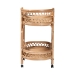 bali & pari Raul Natural Rattan Kitchen Cart - 2-Tier Handwoven Wicker Storage Trolley with Handle for Kitchen or Lounge - Raul-Natural Rattan-Cart