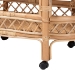 bali & pari Raul Natural Rattan Kitchen Cart - 2-Tier Handwoven Wicker Storage Trolley with Handle for Kitchen or Lounge - Raul-Natural Rattan-Cart