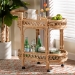 bali & pari Raul Natural Rattan Kitchen Cart - 2-Tier Handwoven Wicker Storage Trolley with Handle for Kitchen or Lounge - Raul-Natural Rattan-Cart