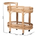 bali & pari Raul Natural Rattan Kitchen Cart - 2-Tier Handwoven Wicker Storage Trolley with Handle for Kitchen or Lounge - Raul-Natural Rattan-Cart