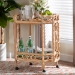bali & pari Rene Natural Rattan Kitchen Cart - 2-Tier Handwoven Wicker Storage Trolley with Handle for Kitchen or Lounge - Rene-Natural Rattan-Cart