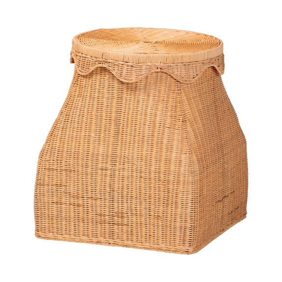 bali & pari Ada Natural Rattan Laundry Hamper - Handwoven Wicker Storage Basket for Laundry Room, Bathroom, or Bedroom Organization