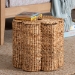 bali & pari Della Woven Seagrass Laundry Hamper - Handwoven Wicker Storage Basket with Scalloped Frame for Laundry Room or Bedroom - S25-MY02-Waterhyacinth-Basket
