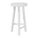 bali & pari David Acacia Wood Bobbin Counter Stool - Sculptural Backless Accent Stool for Kitchen Island or Lounge with Footrest, White - Juan-White Wooden-CS