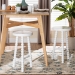 bali & pari David Acacia Wood Bobbin Counter Stool - Sculptural Backless Accent Stool for Kitchen Island or Lounge with Footrest, White - Juan-White Wooden-CS