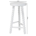bali & pari David Acacia Wood Bobbin Counter Stool - Sculptural Backless Accent Stool for Kitchen Island or Lounge with Footrest, White - Juan-White Wooden-CS
