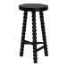 bali & pari David Acacia Wood Bobbin Counter Stool - Sculptural Backless Accent Stool for Kitchen Island or Lounge with Footrest, Black - Juan-Black Wooden-CS