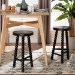 bali & pari David Acacia Wood Bobbin Counter Stool - Sculptural Backless Accent Stool for Kitchen Island or Lounge with Footrest, Black - Juan-Black Wooden-CS