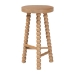 bali & pari David Acacia Wood Bobbin Counter Stool - Sculptural Backless Accent Stool for Kitchen Island or Lounge with Footrest, Natural Brown - Juan-Natural Wooden-CS
