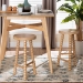bali & pari David Acacia Wood Bobbin Counter Stool - Sculptural Backless Accent Stool for Kitchen Island or Lounge with Footrest, Natural Brown - Juan-Natural Wooden-CS