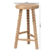 bali & pari David Acacia Wood Bobbin Counter Stool - Sculptural Backless Accent Stool for Kitchen Island or Lounge with Footrest, Natural Brown - Juan-Natural Wooden-CS