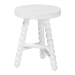 bali & pari David Acacia Wood Multipurpose Accent Stool - Turned Bobbin Decorative Side ottoman with Tripod Base, White