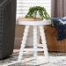 bali & pari David Acacia Wood Multipurpose Accent Stool - Turned Bobbin Decorative Side ottoman with Tripod Base, White - David-White Wooden-Stool