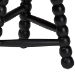 bali & pari David Acacia Wood Multipurpose Accent Stool - Turned Bobbin Decorative Side ottoman with Tripod Base, Black - David-Black Wooden-Stool