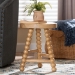 bali & pari David Acacia Wood Multipurpose Accent Stool - Turned Bobbin Decorative Side ottoman with Tripod Base, Natural Brown - David-Natural Wooden-Stool