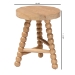 bali & pari David Acacia Wood Multipurpose Accent Stool - Turned Bobbin Decorative Side ottoman with Tripod Base, Natural Brown - David-Natural Wooden-Stool