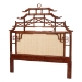 bali & pari Tamiko Marbled Tortoise Rattan Freestanding Headboard - Pagoda Inspired Standalone Headboard with Handwoven Panel, Queen