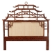 bali & pari Tamiko Marbled Tortoise Rattan Freestanding Headboard - Pagoda Inspired Standalone Headboard with Handwoven Panel, Queen - Temple-Tortoise/Rattan-Queen-HB
