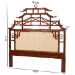 bali & pari Tamiko Marbled Tortoise Rattan Freestanding Headboard - Pagoda Inspired Standalone Headboard with Handwoven Panel, Queen - Temple-Tortoise/Rattan-Queen-HB