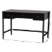 Baxton Studio Lucera Bobbin Writing Desk - 3-Drawer Home Office Desk with Spindle Frame, Black - MG9011-4-Black-Writing Desk