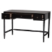 Baxton Studio Lucera Bobbin Writing Desk - 3-Drawer Home Office Desk with Spindle Frame, Black - MG9011-4-Black-Writing Desk