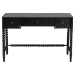 Baxton Studio Lucera Bobbin Writing Desk - 3-Drawer Home Office Desk with Spindle Frame, Black - MG9011-4-Black-Writing Desk