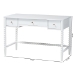 Baxton Studio Lucera Bobbin Writing Desk - 3-Drawer Home Office Desk with Spindle Frame, White - MG9011-4-White-Writing Desk