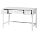 Baxton Studio Lucera Bobbin Writing Desk - 3-Drawer Home Office Desk with Spindle Frame, White - MG9011-4-White-Writing Desk