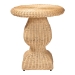 bali & pari Hideo Natural Rattan End Table - Handwoven Wicker Sculptural Accent Table with Pedestal Base - Hideo-Natural Rattan-ET