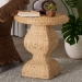 bali & pari Hideo Natural Rattan End Table - Handwoven Wicker Sculptural Accent Table with Pedestal Base - Hideo-Natural Rattan-ET