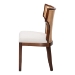bali & pari Franco Dining Chair - Sculpted Seating with Woven Rattan Backrest and Upholstered Seat for Kitchen or Dining Room - Franco-Light Brown-Rattan/Wood-DC
