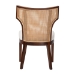 bali & pari Franco Dining Chair - Sculpted Seating with Woven Rattan Backrest and Upholstered Seat for Kitchen or Dining Room - Franco-Light Brown-Rattan/Wood-DC