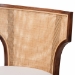 bali & pari Franco Dining Chair - Sculpted Seating with Woven Rattan Backrest and Upholstered Seat for Kitchen or Dining Room - Franco-Light Brown-Rattan/Wood-DC