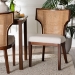 bali & pari Franco Dining Chair - Sculpted Seating with Woven Rattan Backrest and Upholstered Seat for Kitchen or Dining Room - Franco-Light Brown-Rattan/Wood-DC