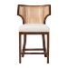 bali & pari Franco Counter Stool - Sculpted Seating with Woven Rattan Backrest and Upholstered Seat for Kitchen or Lounge - Franco-Light Brown-Rattan/Wood-CS