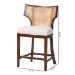 bali & pari Franco Counter Stool - Sculpted Seating with Woven Rattan Backrest and Upholstered Seat for Kitchen or Lounge - Franco-Light Brown-Rattan/Wood-CS