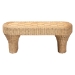 bali & pari Canika Natural Rattan Coffee Table - Handwoven Wicker Accent Table with Checkered Tabletop and Waterfall Base for Living Room or Sunroom - Checkered-Natural-Rattan-CT
