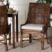 bali & pari Bella Rattan Dining Chair with Cushion - Handwoven Wicker Accent Side Chair with High Backrest, Coastal Boho Seating for Kitchen or Dining Area, Coffee Bean - Bella-Coffee Antique/Rattan-DC