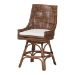 bali & pari Bella Swivel Rattan Counter Stool with Cushion - Handwoven Wicker Kitchen Island Seating with Backrest and Footrest, Coffee Bean