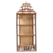 bali & pari Tamiko Marbled Tortoise Rattan 3-Tier Accent Shelf - Pagoda Freestanding Etagere Shelving for Living Room, Bedroom, or Entryway - Temple-Tortoise-Rattan-Shelf