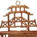 bali & pari Tamiko Marbled Tortoise Rattan 3-Tier Accent Shelf - Pagoda Freestanding Etagere Shelving for Living Room, Bedroom, or Entryway - Temple-Tortoise-Rattan-Shelf