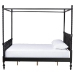 Baxton Studio Callison Spindle Canopy Bed - Turned Farmhouse Bed Frame with Spoked Headboard and Sculpted Legs, Black, King - MG0259-2-Black-King-Canopy Bed