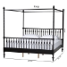 Baxton Studio Callison Spindle Canopy Bed - Turned Farmhouse Bed Frame with Spoked Headboard and Sculpted Legs, Black, King - MG0259-2-Black-King-Canopy Bed
