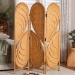 bali & pari Kiyoko Natural Rattan Room Divider - Handwoven Wicker Tri-Fold Decorative Privacy Screen with Woven Leaf Motif - Kiyoko-Light Honey Rattan-Dividers