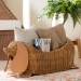 bali & pari Daffodil Natural Rattan Dachshund Basket - Handwoven Wicker Storage Solution - Dachs-Light Honey Rattan-Basket