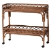 bali & pari Fumiyo Natural Rattan Kitchen Cart - Handwoven Wicker Two-Tier Serving Cart with Raised Openwork Borders and Wheels