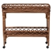 bali & pari Fumiyo Natural Rattan Kitchen Cart - Handwoven Wicker Two-Tier Serving Cart with Raised Openwork Borders and Wheels - WS247-Medium Brown Rattan-Cart